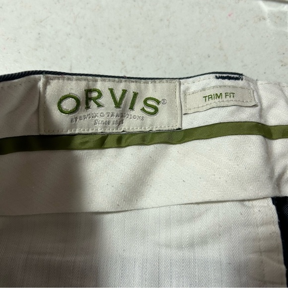 ORVIS Mens Khakis Trim Fit Pants Chino Mens Blue Cotton 32x29 - Picture 2 of 4